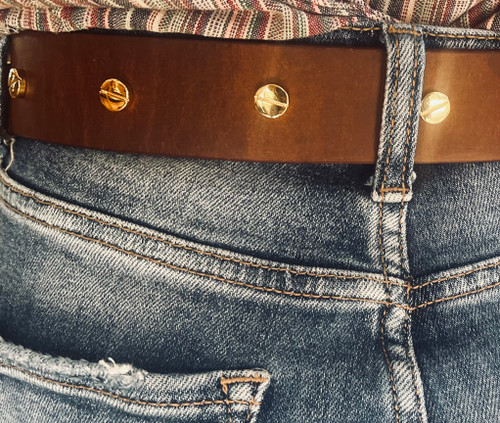 Rivet Luxe Belt - Cognac
