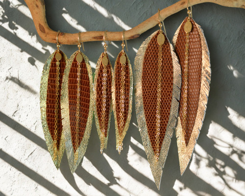  Exotic Skin Feathers -  Cognac Lizard 