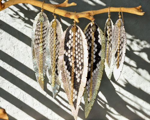  Exotic Skin Feathers - Natural Python 