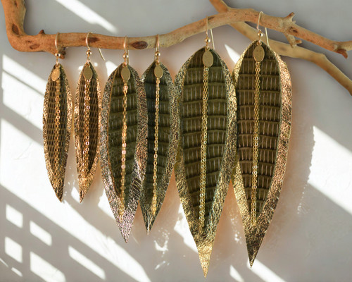  Exotic Skin Feathers - Olive Lizard 