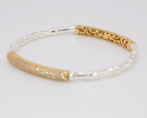  PAVE BAMBOO BANGLE 