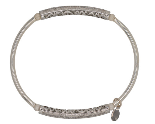  PAVE BARRE BANGLE - SILVER STARDUST 