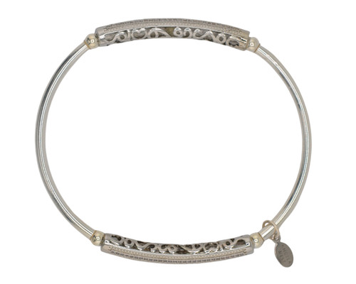  PAVE BARRE BANGLE - SILVER 