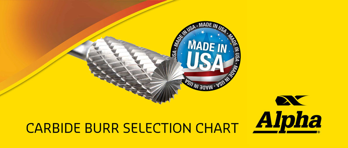 Alpha Carbide Burr Selection Chart