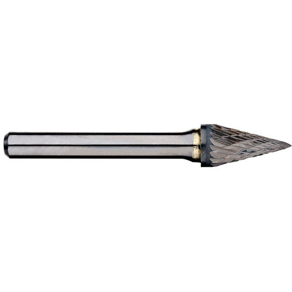 Alpha 1/2" Pointed Cone Carbide Burr - 1/4" Shank