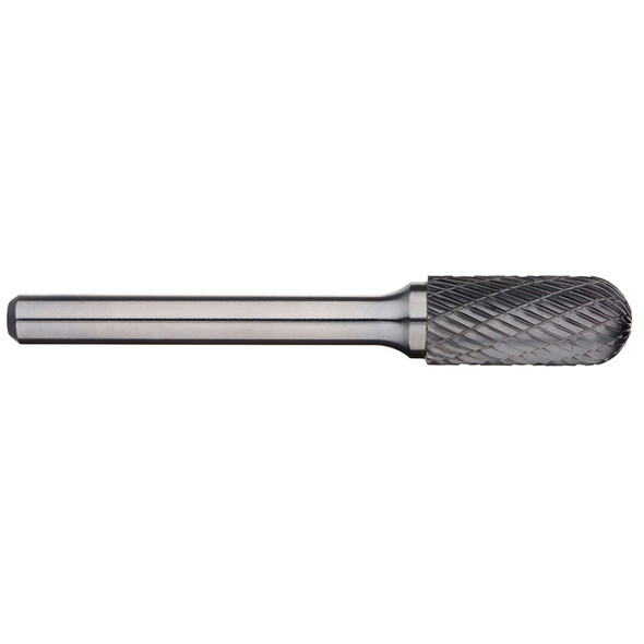 Alpha 7/16" Cylindrical Ball Nose Carbide Burr - 1/4" Shank