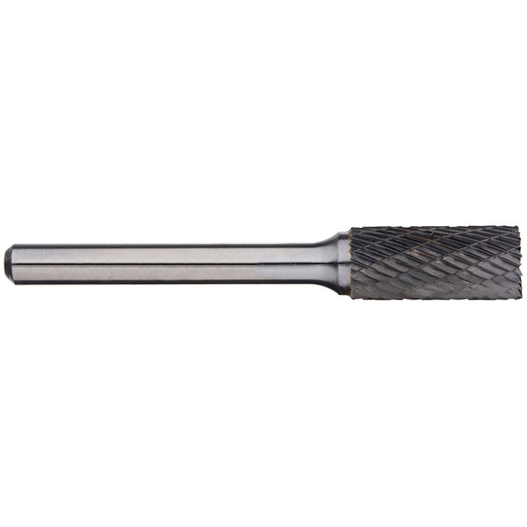 Alpha 7/16" Cylindrical Carbide Burr with End Cut - 1/4" Shank