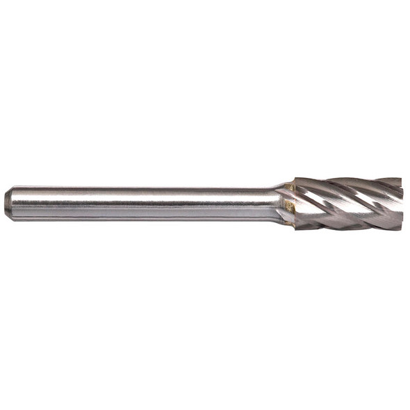 Alpha 1/2" Cylindrical Burr with End Cut Aluminium Cut - 1/4" Shank