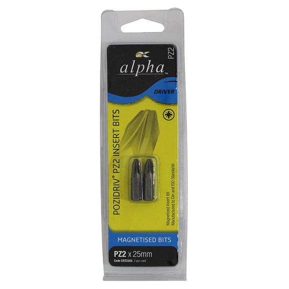 Alpha Pozi Insert Bit 1 x 25mm - Carded