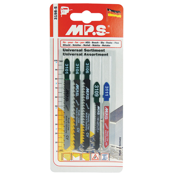 MPS Jigsaw Blade Assortment Euro Shank - Pack of 5