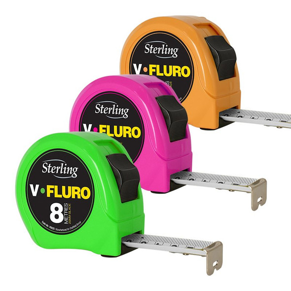 Sterling V-Force Fluro Tape 8M x 25mm Metric