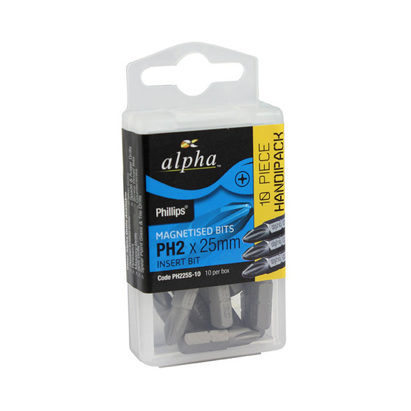 Alpha Phillips Insert Bit 2 x 25mm Handipack                                    