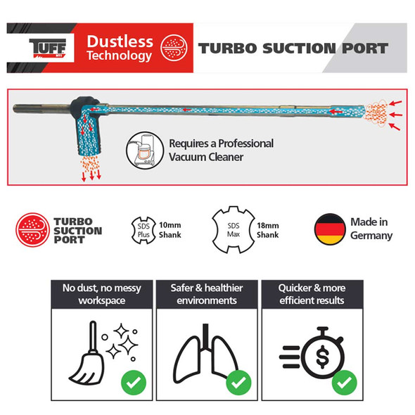 TUFF Dustless SDS Plus Masonry Drill 18 x 370mm