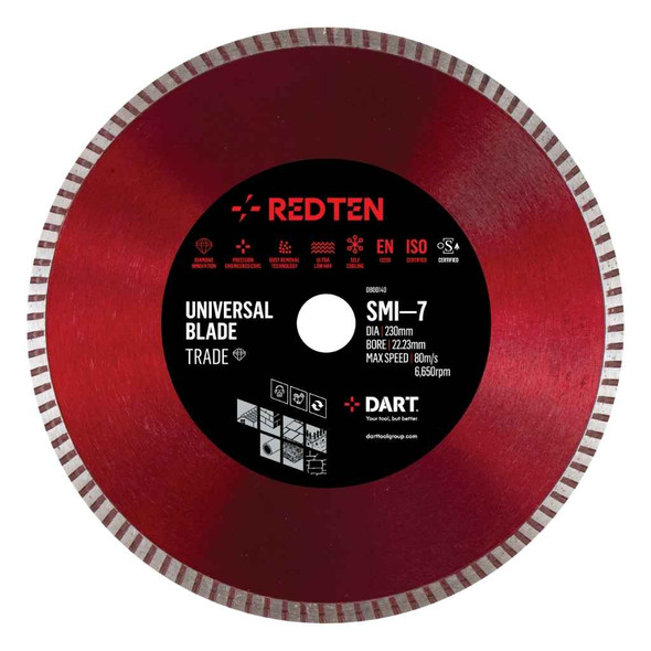 DART Red Ten SMI-7 Trade Blade 350 x 25mm Bore x 10 Segment