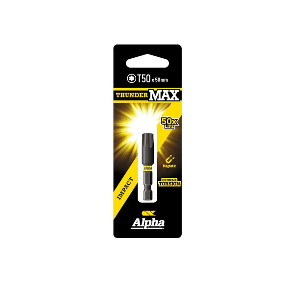 Alpha ThunderMax Impact Driver Bit TX50 x 50mm - Carded