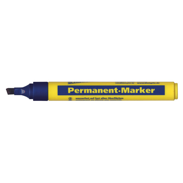 Bleispitz Permanent Marker Chisel Tip Blue - Pack of 10