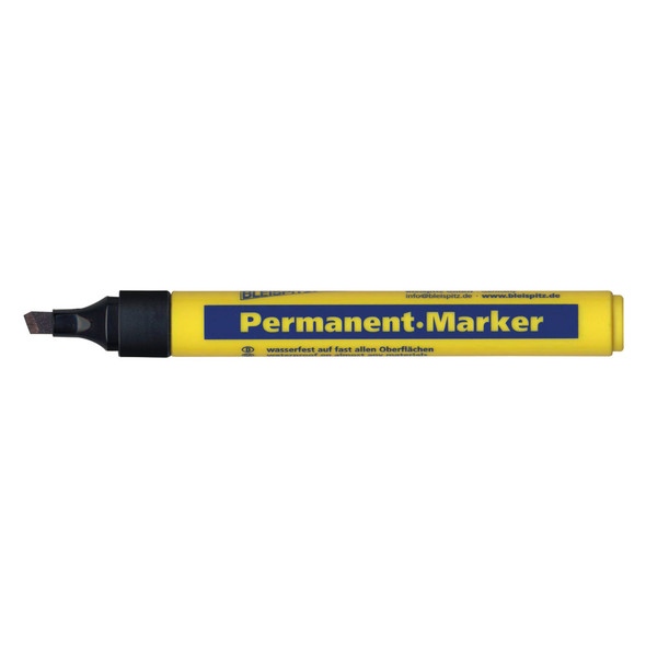 Bleispitz Permanent Marker Chisel Tip Black Pack 10