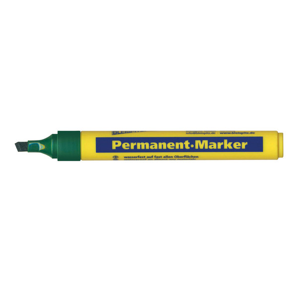 Bleispitz Permanent Marker Chisel Tip Green Pack 10