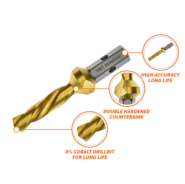 VersaDrive 90° DrillSink 10.2mm Drill x 25mm Countersink (M12 Tap)