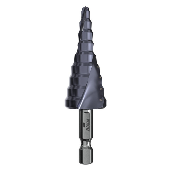 Alpha ONSITE Plus Step Drill - Spiral Flute 4-20mm