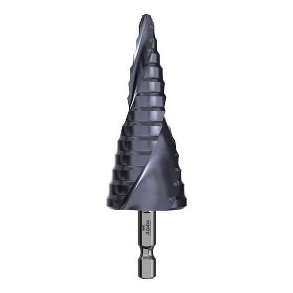 Alpha ONSITE Plus Step Drill - Spiral Flute 6-30mm