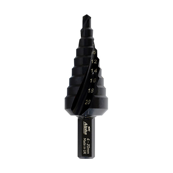 Alpha ThunderMax Step Drill Spiral Flute 4-20mm Metric
