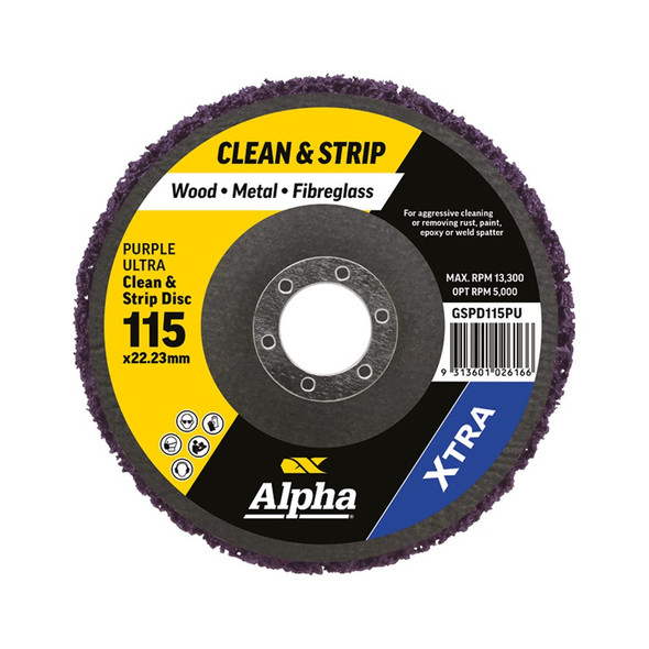 Alpha XTRA Clean & Strip Disc Purple Ultra 115mm - Bulk