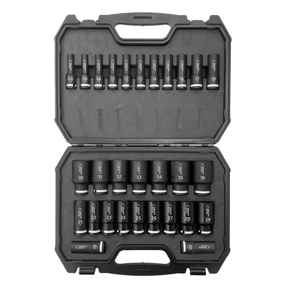 Sterling Black Panther 1/2” Drive Deep Impact Socket Set - 29 piece