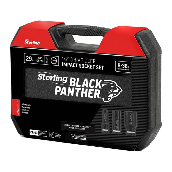 Sterling Black Panther 1/2” Drive Deep Impact Socket Set - 29 piece