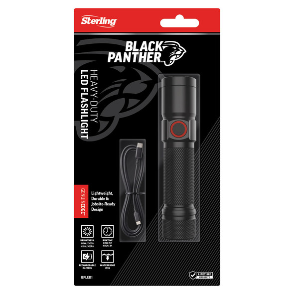 Sterling Black Panther Heavy Duty LED Flashlight