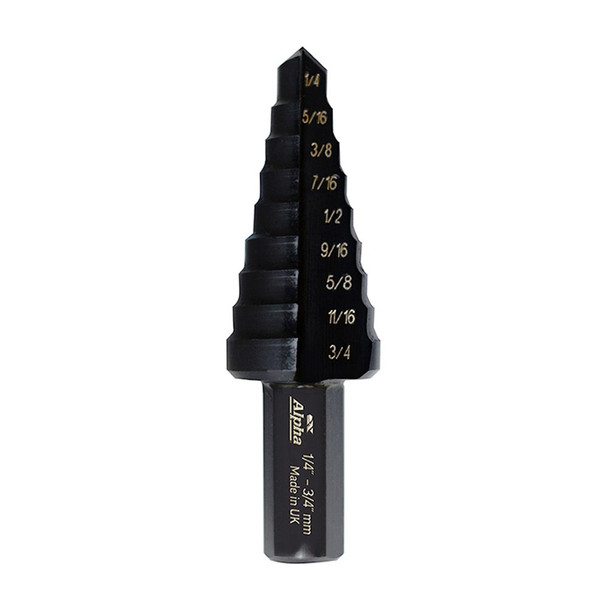 Alpha ThunderMax Step Drill Straight Flute 1/4 - 3/4"