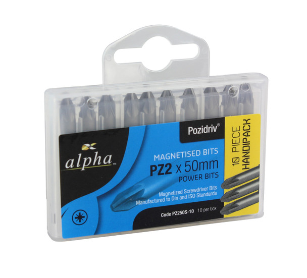 Alpha Pozi Driver Bit 2 x 50mm - Handipack x 10