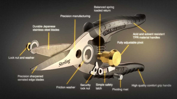 Sterling Black Panther Snips 185mm (7") - Hi Tensile