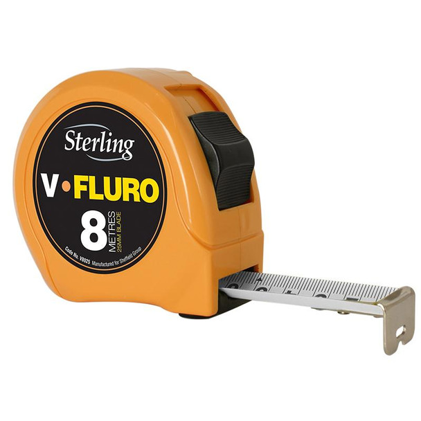 Sterling V-Force Fluro Tape 8M x 25mm Metric