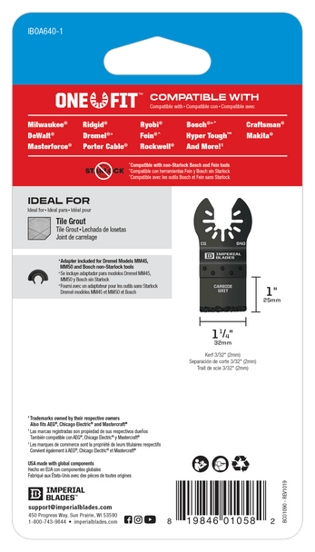 Imperial Oscillating Blade 32mm Carbide Grit - 1 Pc
