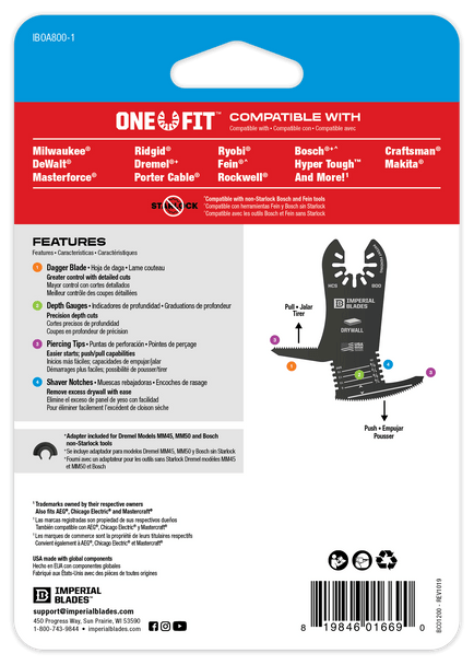 Imperial Oscillating Blade 4 IN 1 Drywall Blade 1 Pc
