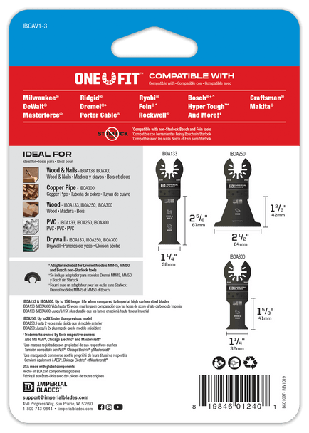 Imperial Oscillating Blade Wood & Nails Variety 3 Pack