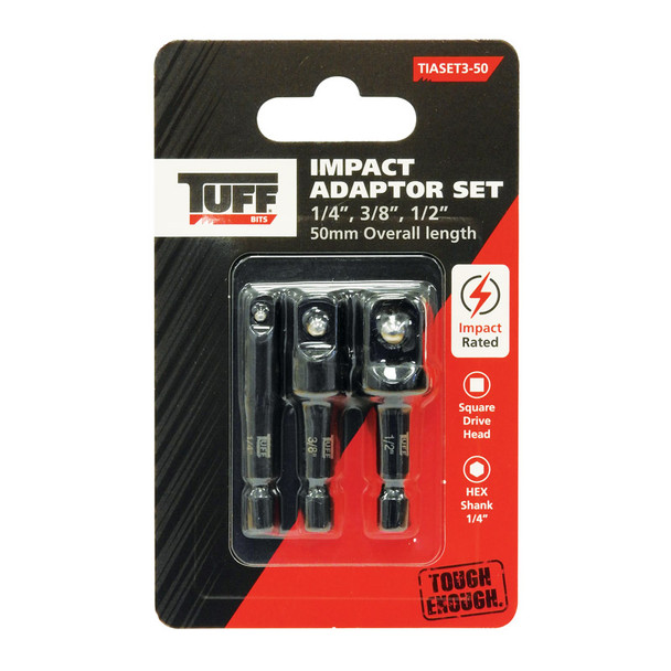 TUFF Impact Adaptor Set 1/4", 3/8" & 1/2" x 50mm