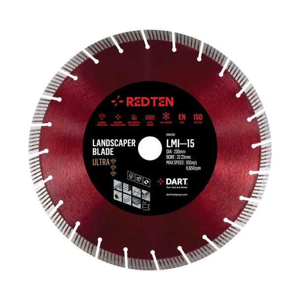 DART Red Ten LMI-15 Ultra Blade 300 x 22mm Bore x 115 Segment