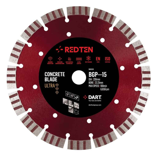 DART Red Ten BGP-15 Ultra Blade 300 x 20mm Bore x 15 Segment