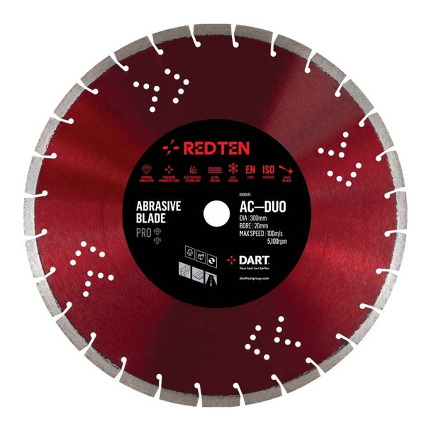 DART Red Ten AC-DUO Pro Blade 300 x 20mm Bore x 12 Segment