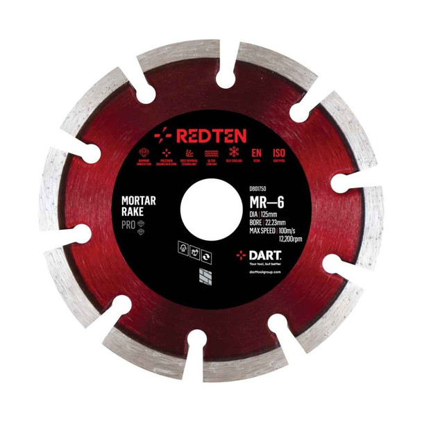 DART Red Ten MR-6 Pro Blade 180 x 22mm Bore x 6mm Segment