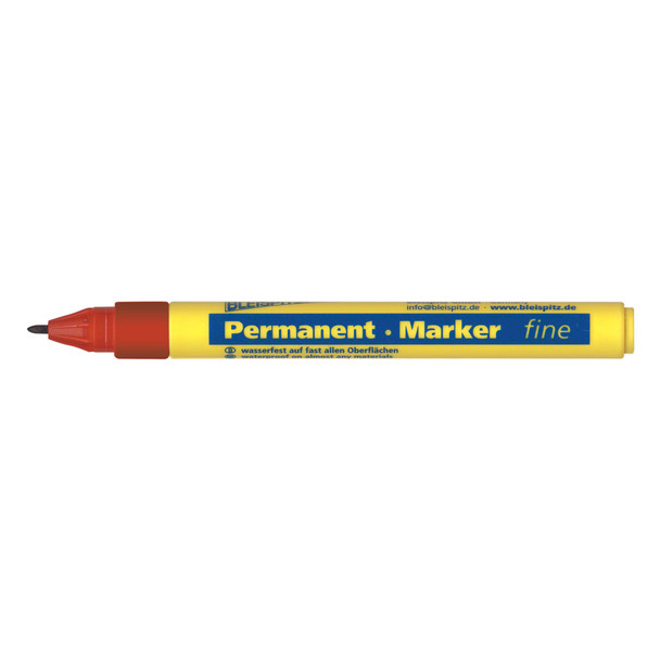 Bleispitz Permanent Marker Fine Red 1.0mm - Pack of 10