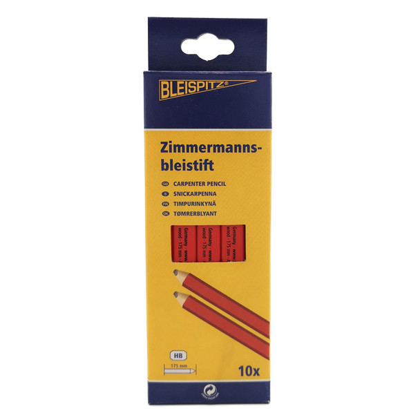 Bleispitz Carpenter Pencil Red Medium Pack of 10