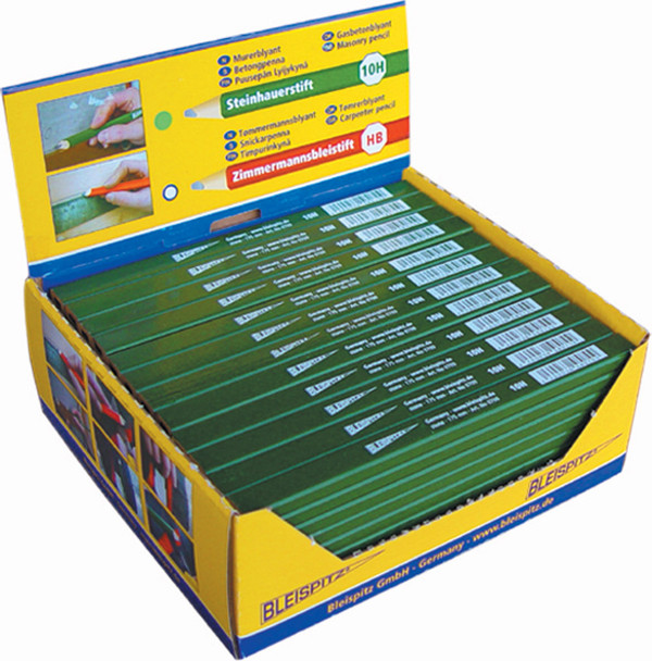 Bleispitz Carpenter Pencil Green Hard - Box of 100