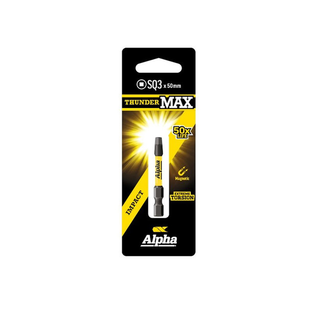 Alpha ThunderMax Impact Power Bit SQ3 x 50mm - Carded