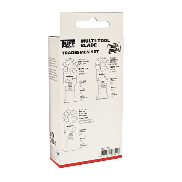 TUFF Multi-Tool Blade Tradesmen Set - Starlock - 3 Piece