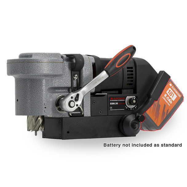 Euroboor EBM.36+LP/P-18V Battery Magnetic Drill Low Profile 36mm (Skin)