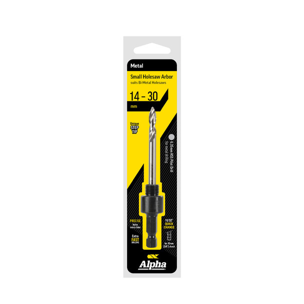 Alpha ONSITE Plus Small Arbor & Step Tip Pilot Drill to suit 14 - 30mm Holesaws