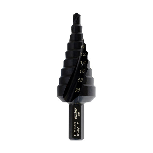 Alpha ThunderMax Step Drill Spiral Flute 4-20mm Metric